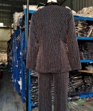 Plus Size Stripe Blazer Coat Loose Pants Suit GXYY-8260
