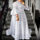 Plus Size Flare Sleeve Lace Maxi Dress GXYY-8012