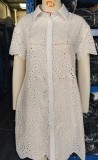 Plus Size Lace Hollot Out Shirt Dress GXYY-8340