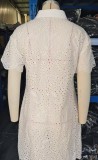Plus Size Lace Hollot Out Shirt Dress GXYY-8340