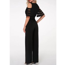V Neck Off Shoulder Belt Jumpsuit GXYY-8200