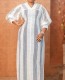 Plus Size V Neck Mesh Loose Maxi Dress GXYY-8249