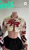 Fashion Short Long Sleeve Single Breasted Baseball Coat GFCF-1295