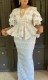 Plus Size Embroidered Lace Long Skirts Two Piece Set GXYY-8259