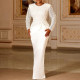Plus Size Lace Tassel Maxi Dress GXYY-8182