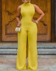 Plus Size Knits Sleeveless Backless Jumpsuit GXYY-6038