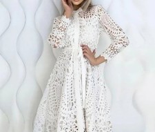 Plus Size Lace Lace Tie Shirt Dress GXYY-8173