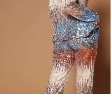 Plus Size Casual Sequin Print Wide Leg Pants Suit GXYY-8266