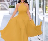 Plus Size Solid Color Sleeveless Maxi Dress GXYY-8217
