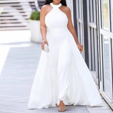 Plus Size Solid Color Sleeveless Maxi Dress GXYY-8217