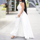 Plus Size Solid Color Sleeveless Maxi Dress GXYY-8217