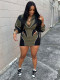 Contrast Color Sport Long Sleeve Coat Skirts Suit YWXS-XS-XSL44831
