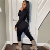 Solid Color Zipper Long Sleeve Pants Sport Suit GJYO-918782