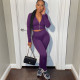 Solid Color Zipper Long Sleeve Pants Sport Suit GJYO-918782