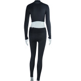 Solid Color Zipper Long Sleeve Pants Sport Suit GJYO-918782