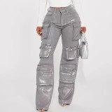 Fashion Multi-pockets Loose Jeans OD-8717