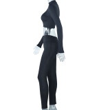 Solid Color Zipper Long Sleeve Pants Sport Suit GJYO-918782