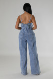 Fashion Sling Denim Wide Leg Jumpsuit LX-6988