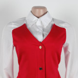 Plus Size Fake Two-piece Shirt Vest Splicing Sweater Pants Set NY-3310