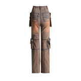 Casual Spliced Multi-Pocket Jeans OD-8686