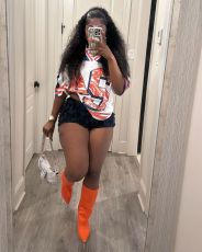 Pre Order: About 7 work days shipping Casual Print V Neck T Shirt YUEM-400401