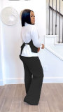 Plus Size Fake Two-piece Shirt Vest Splicing Sweater Pants Set NY-3310