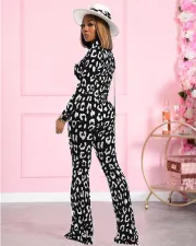 Tie Dye Print Long Sleeve Two Piece Pants Set QXTF-8822
