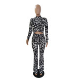 Tie Dye Print Long Sleeve Two Piece Pants Set QXTF-8822