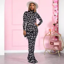 Tie Dye Print Long Sleeve Two Piece Pants Set QXTF-8822