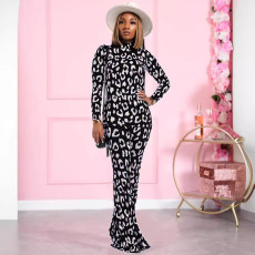Tie Dye Print Long Sleeve Two Piece Pants Set QXTF-8822