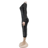 Long Sleeve Hot Drill Slim Midi Dress GFYX-7112