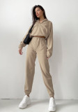 Casual Zipper Long Sleeve Two Piece Pants Set YMZY-1964