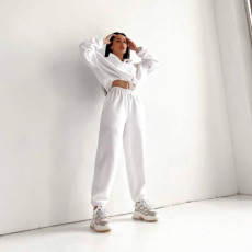 Casual Loose Zipper Sweatshirt Pants Suit YMZY-5972