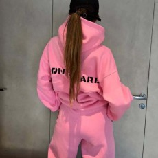 Letter Print Long Sleeve Hooded Casual Pants Suit YMZY-19873