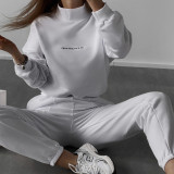 Print Long Sleeve Sweatshirt Two Piece Pants Set YMZY-1051