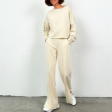 Casual Long Sleeve Loose Long Sleeve Pants Suit YMZY-1056