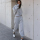 Hooded Sweatshirt Coat Pants Solid 2 Piece Set YMZY-1939