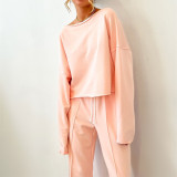 Casual Long Sleeve Loose Long Sleeve Pants Suit YMZY-1056
