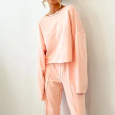Casual Long Sleeve Loose Long Sleeve Pants Suit YMZY-1056