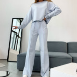 Casual Long Sleeve Loose Long Sleeve Pants Suit YMZY-1056