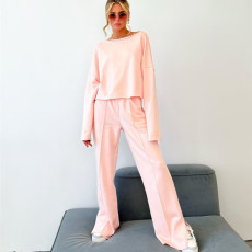 Casual Long Sleeve Loose Long Sleeve Pants Suit YMZY-1056