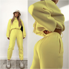Print Long Sleeve Sweatshirt Two Piece Pants Set YMZY-1051