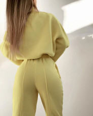Print Long Sleeve Sweatshirt Two Piece Pants Set YMZY-1051