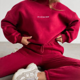 Print Long Sleeve Sweatshirt Two Piece Pants Set YMZY-1051