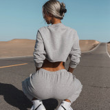 Casual Loose Solid Color Two Piece Pants Set YMZY-0907