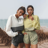 Sports Pullover Top Casual Shorts Set YMZY-0903