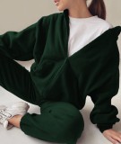 Fashion Sports Casual Zipper Sweatshirts Pants Set YMZY-505