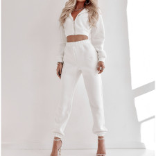 Solid Color Hooded Long Sleeve Pants 2 Piece Set YMZY-1046