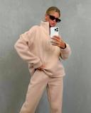 Long Sleeve Stand Neck Zipper Sport Pants Suit YMZY-5960