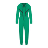 Sport Zipper Hooded Jumpsuit YMZY-701